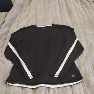 Fila Dri-fit Black Long Sleeve Shirt with Gray Accents Size L!